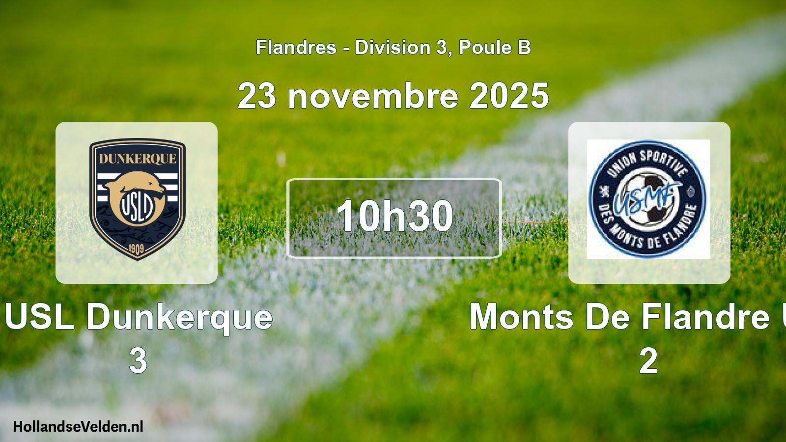 Match programmé: USL Dunkerque 3 - Monts De Flandre US 2 (23 novembre 2025)