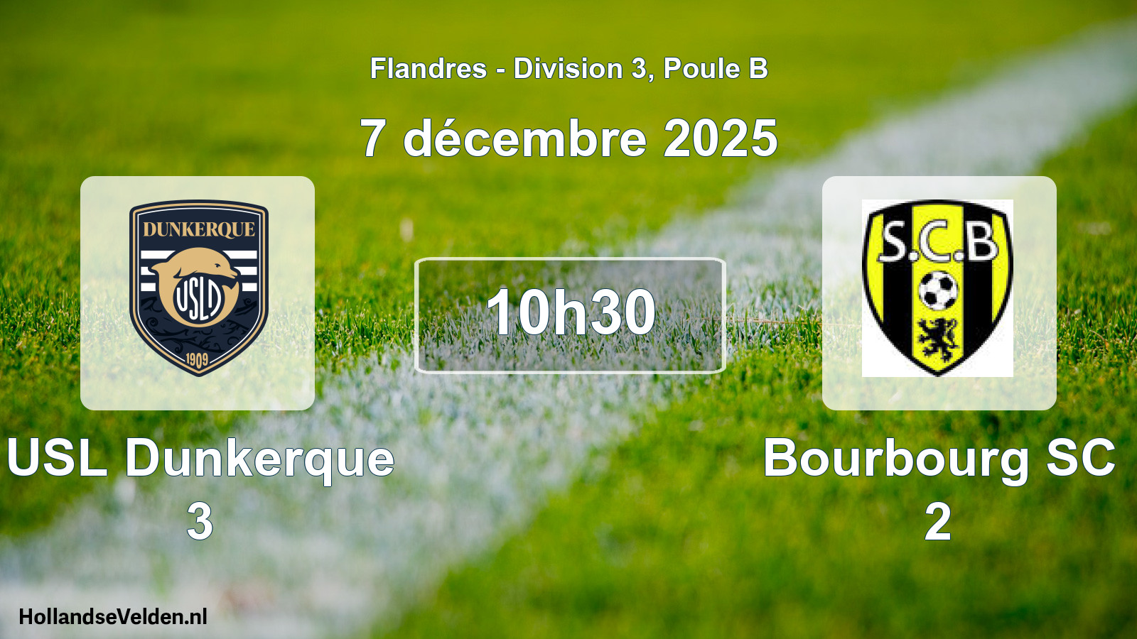 Match programmé: USL Dunkerque 3 - Bourbourg SC 2 (7 décembre 2025)