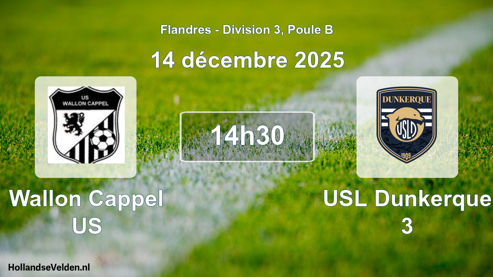 Match programmé: Wallon Cappel US - USL Dunkerque 3 (14 décembre 2025)