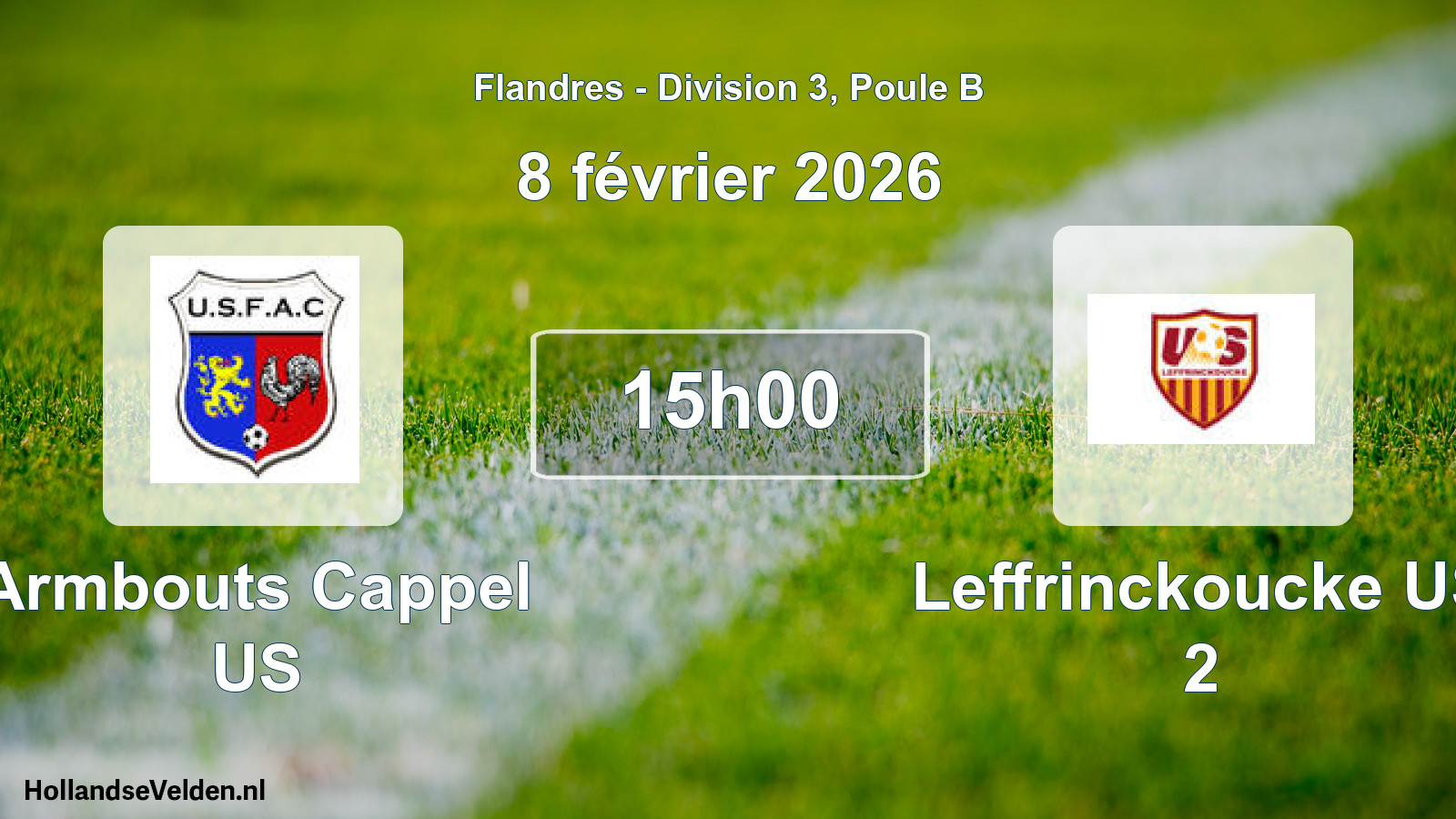 Match programmé: Armbouts Cappel US - Leffrinckoucke US 2 (8 février 2026)