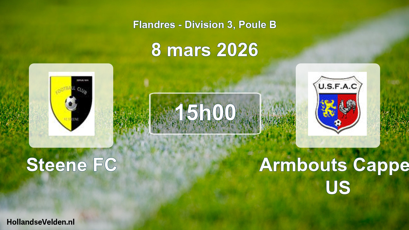 Match programmé: Steene FC - Armbouts Cappel US (8 mars 2026)