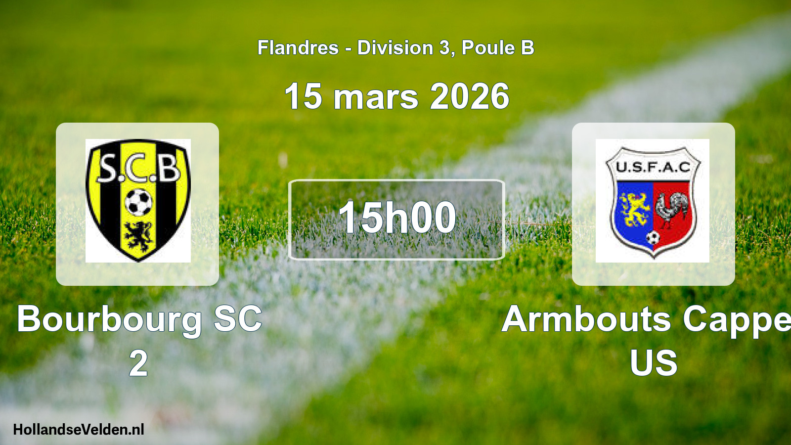Match programmé: Bourbourg SC 2 - Armbouts Cappel US (15 mars 2026)