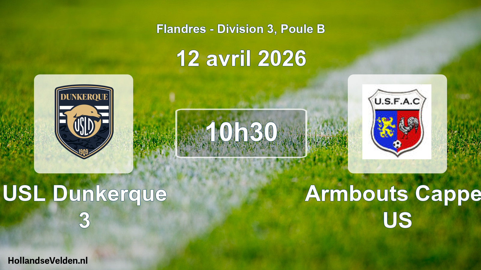 Match programmé: USL Dunkerque 3 - Armbouts Cappel US (12 avril 2026)