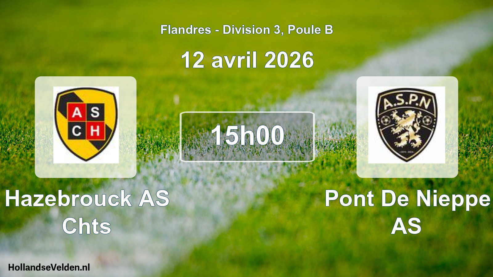 Match programmé: Hazebrouck AS Chts - Pont De Nieppe AS (12 avril 2026)