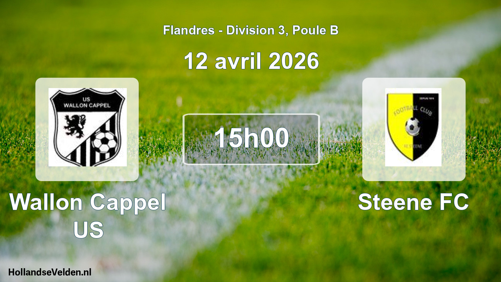 Match programmé: Wallon Cappel US - Steene FC (12 avril 2026)