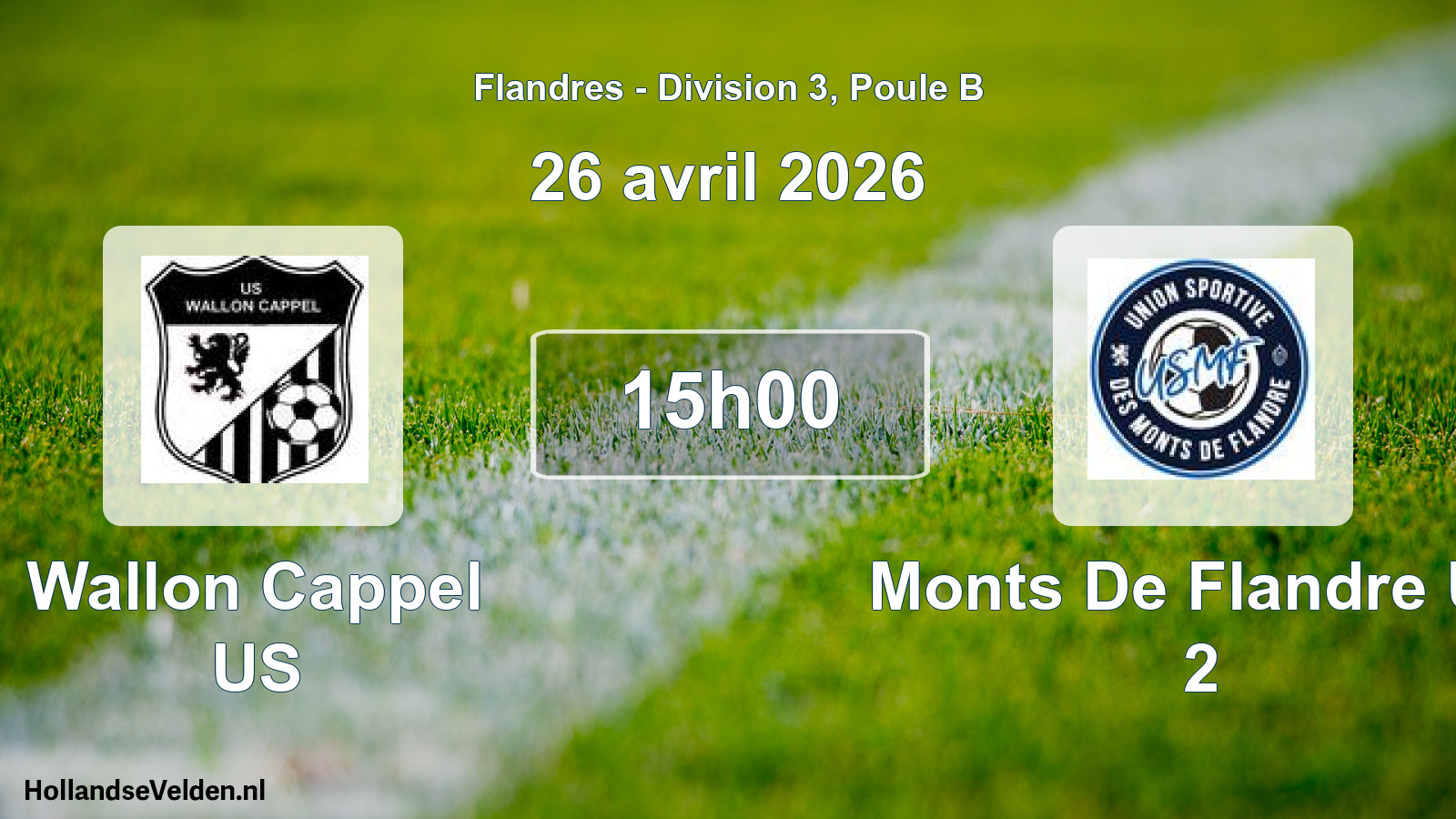 Scheduled Match: Wallon Cappel US - Monts De Flandre US 2 (26 April 2026)