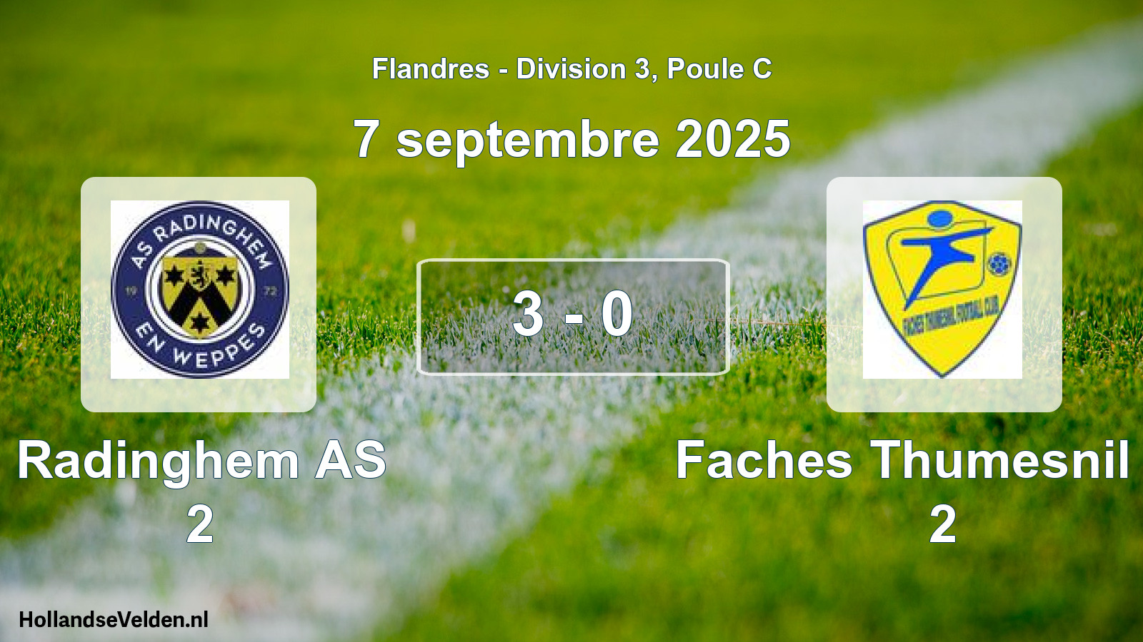 Total number of matches played: Radinghem AS 2 - Faches Thumesnil FC 2 3 - 0 (7 September 2025)