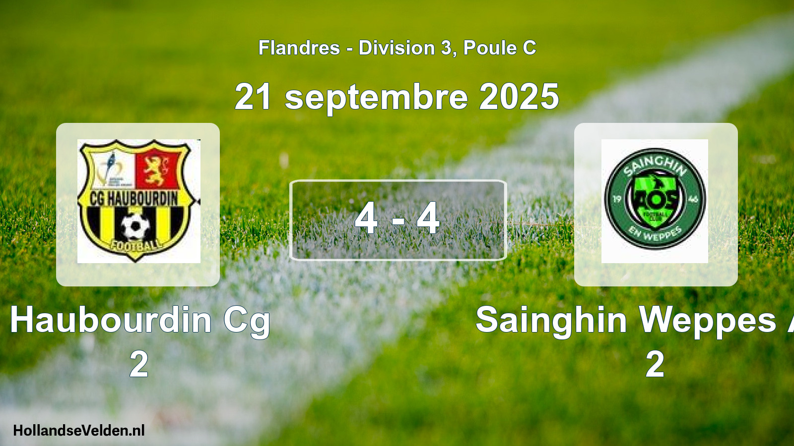 Gespeelde wedstrijd: Haubourdin Cg 2 - Sainghin Weppes Ao 2 4 - 4 (21 september 2025)