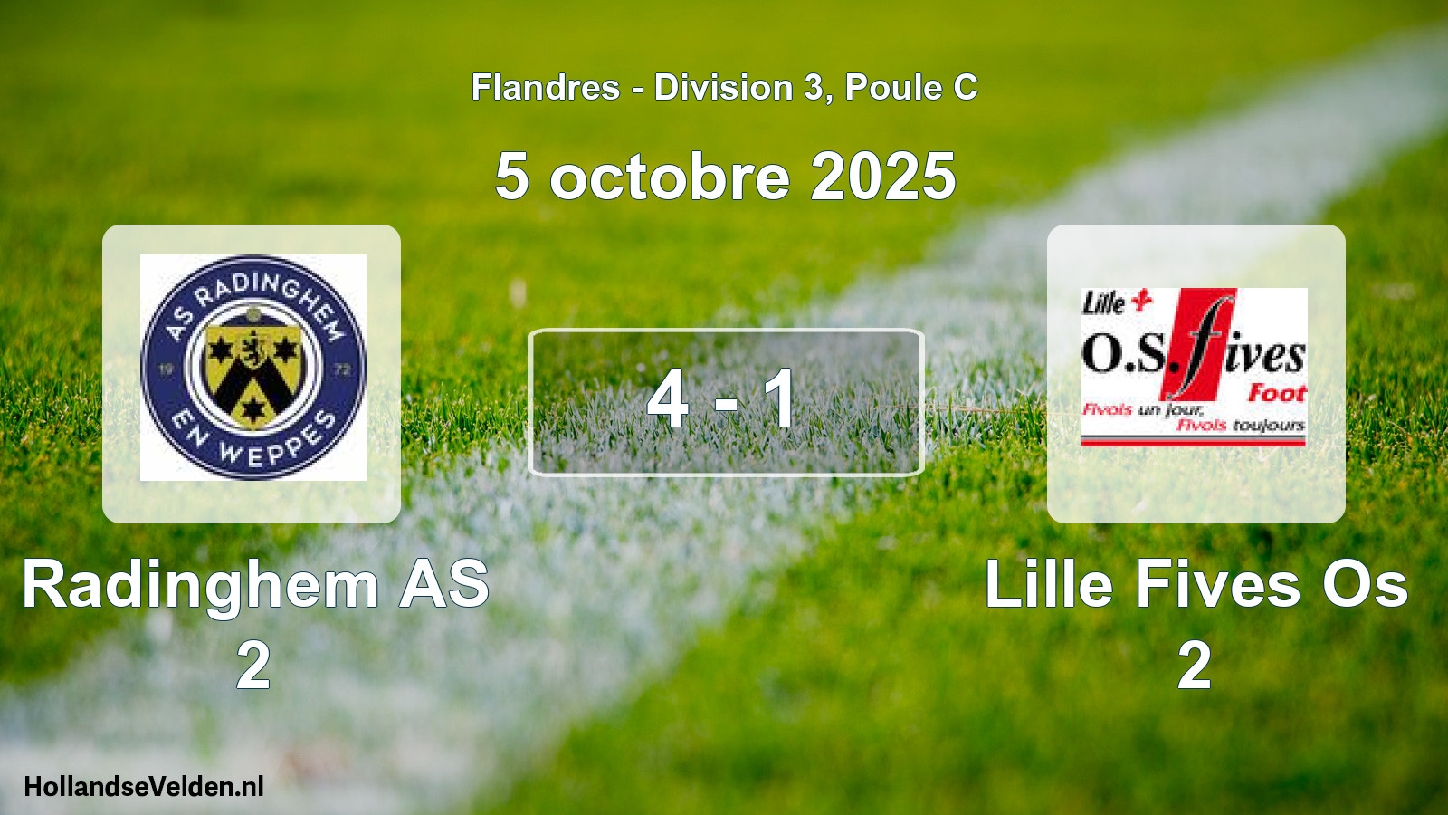 Match joué: Radinghem AS 2 - Lille Fives Os 2 4 - 1 (5 octobre 2025)
