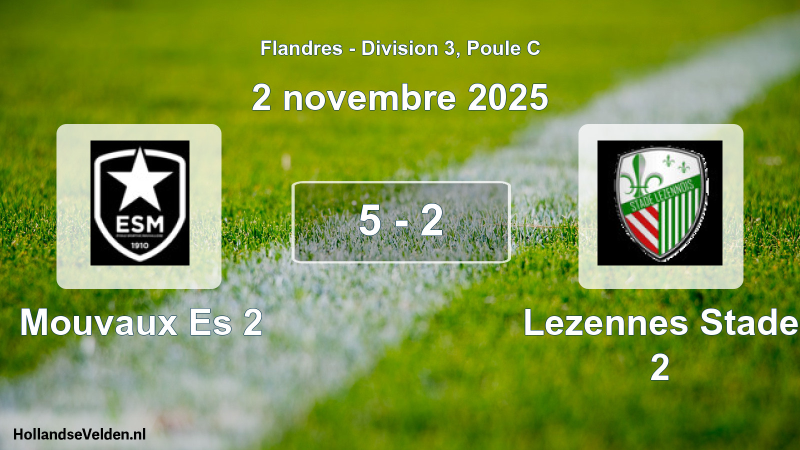 Match joué: Mouvaux Es 2 - Lezennes Stade 2 5 - 2 (2 novembre 2025)