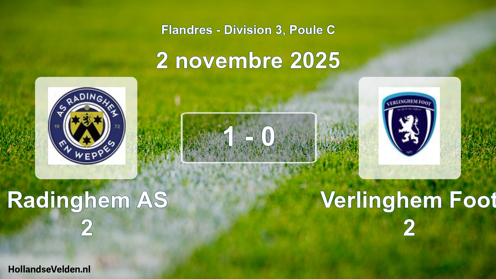 Gespeelde wedstrijd: Radinghem AS 2 - Verlinghem Foot 2 1 - 0 (2 november 2025)