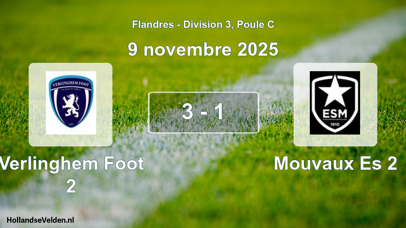 Match joué: Verlinghem Foot 2 - Mouvaux Es 2 3 - 1 (9 novembre 2025)
