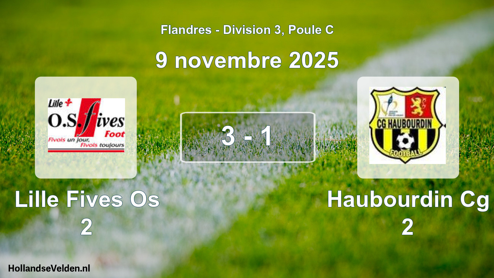 Match joué: Lille Fives Os 2 - Haubourdin Cg 2 3 - 1 (9 novembre 2025)