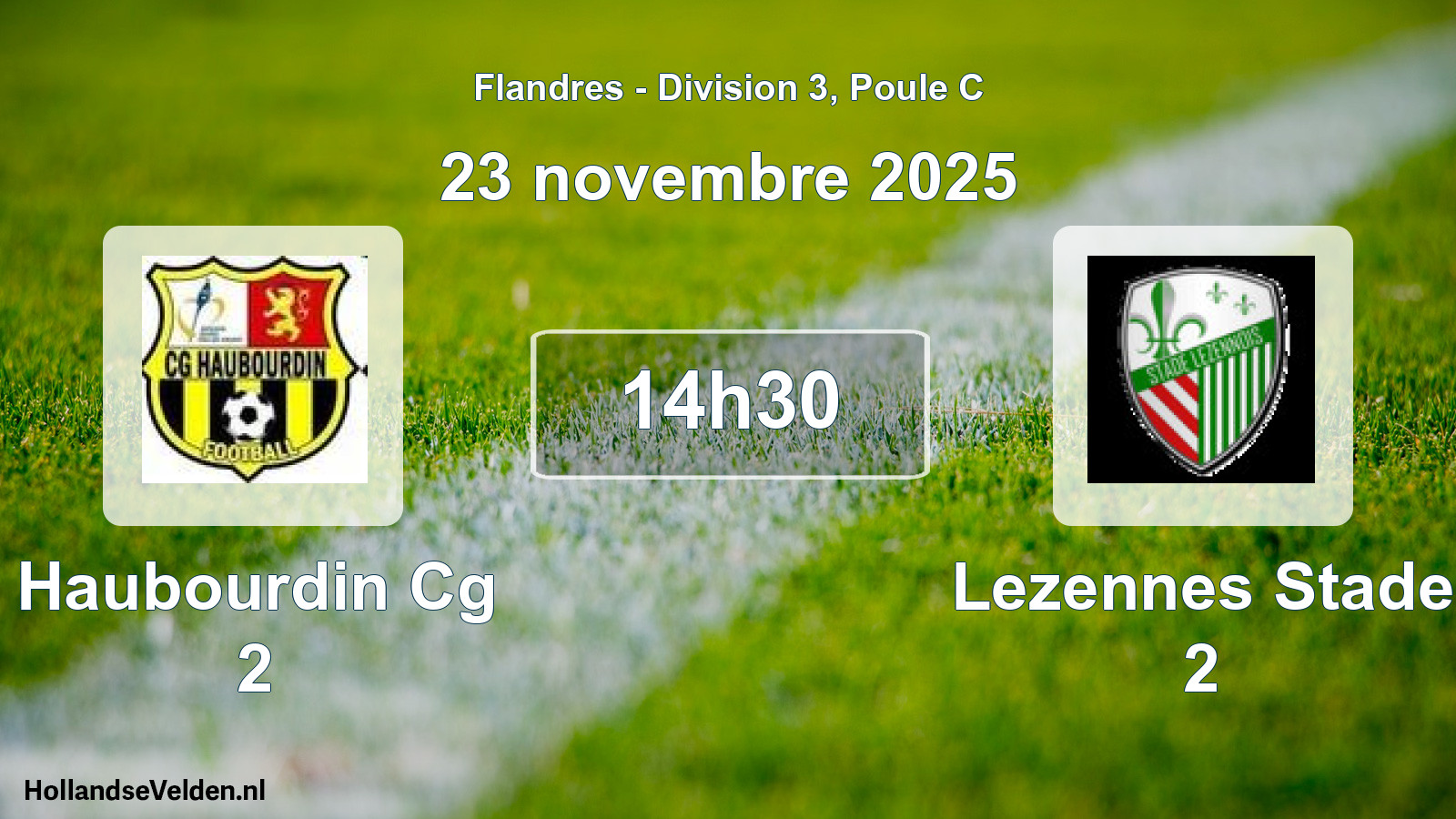 Match programmé: Haubourdin Cg 2 - Lezennes Stade 2 (23 novembre 2025)