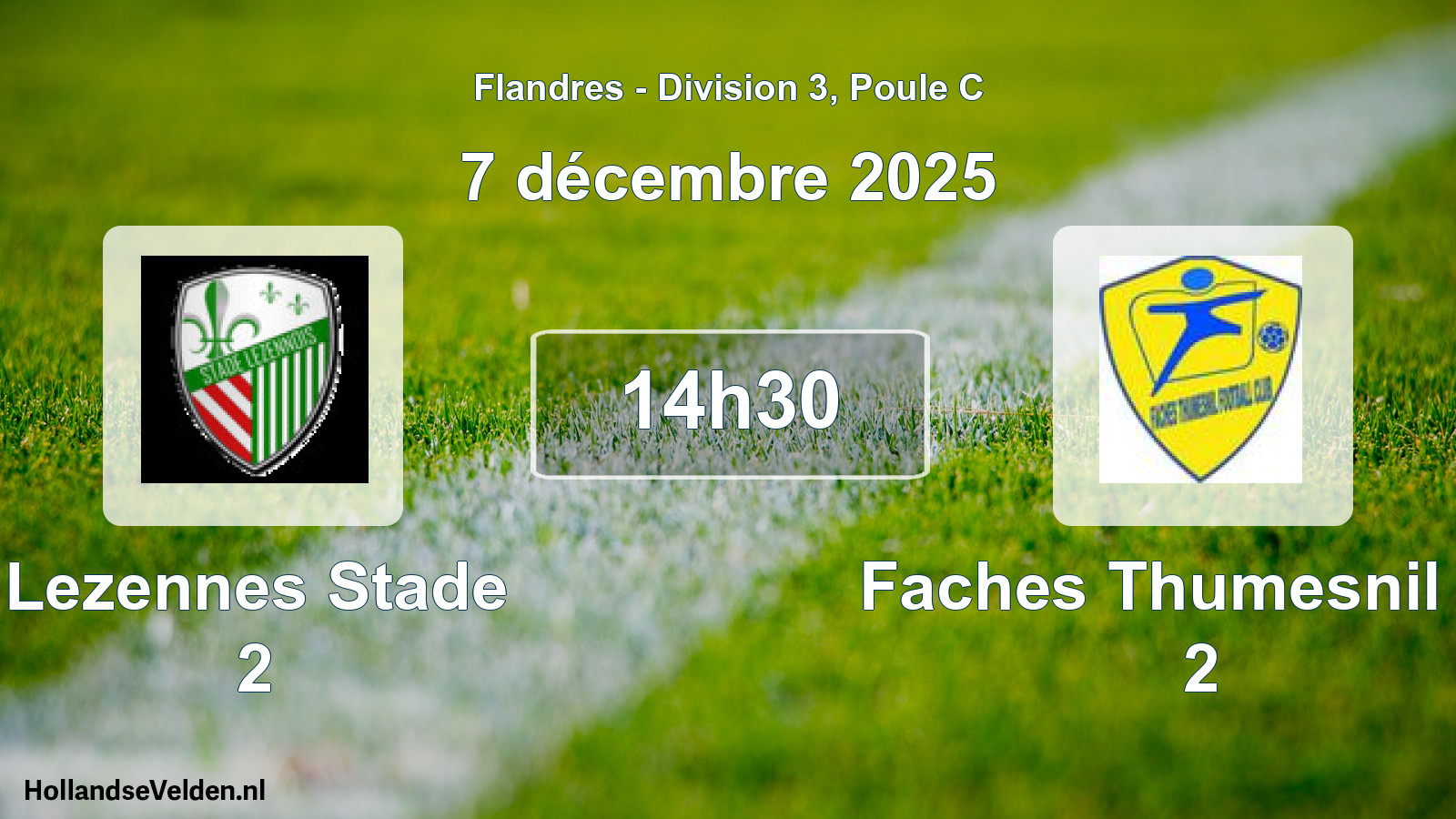 Match programmé: Lezennes Stade 2 - Faches Thumesnil FC 2 (7 décembre 2025)