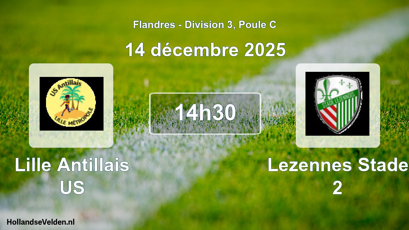 Geplande wedstrijd: Lille Antillais US - Lezennes Stade 2 (14 december 2025)