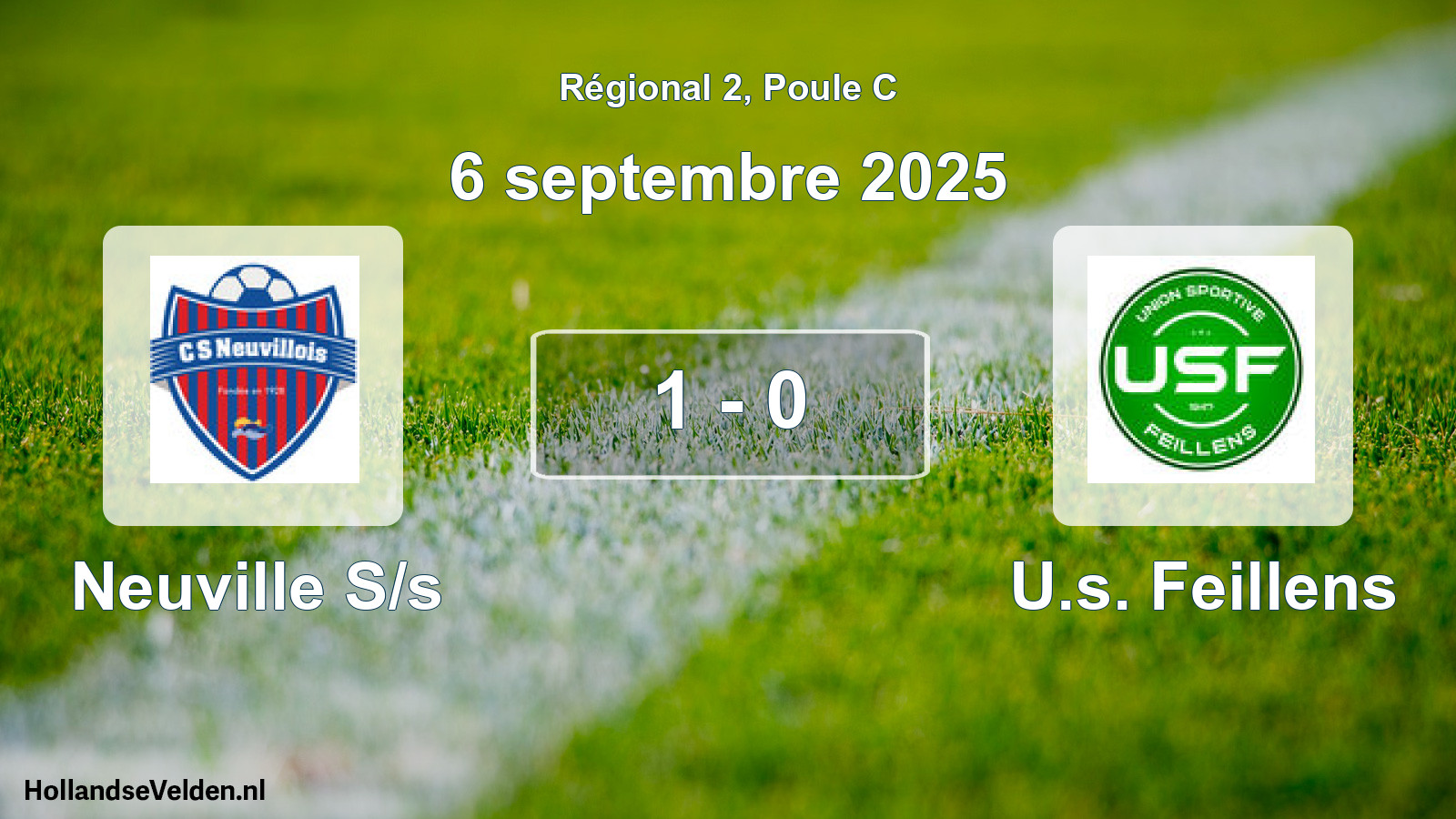 Total number of matches played: Neuville S/s - U.s. Feillens 1 - 0 (6 September 2025)