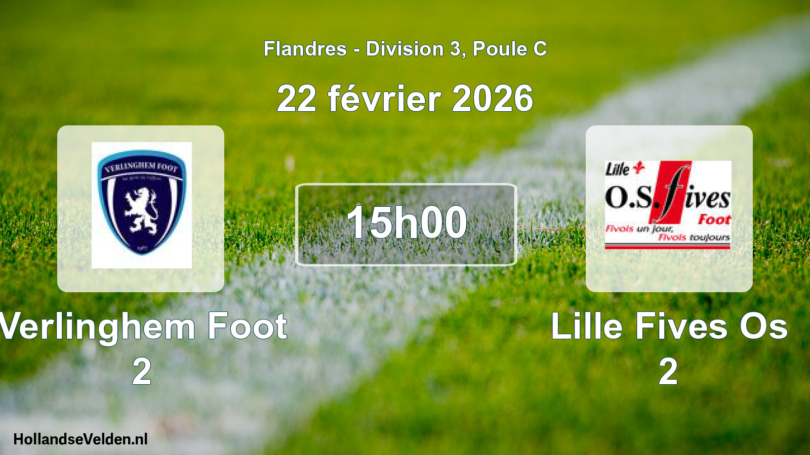 Match programmé: Verlinghem Foot 2 - Lille Fives Os 2 (22 février 2026)