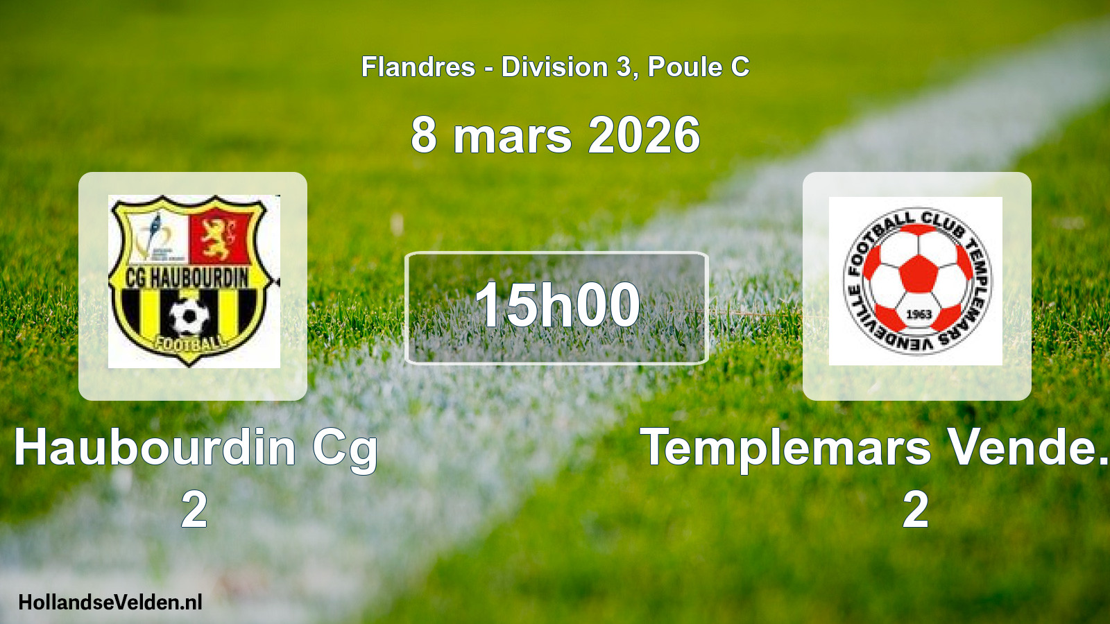 Match programmé: Haubourdin Cg 2 - Templemars Vende. FC 2 (8 mars 2026)