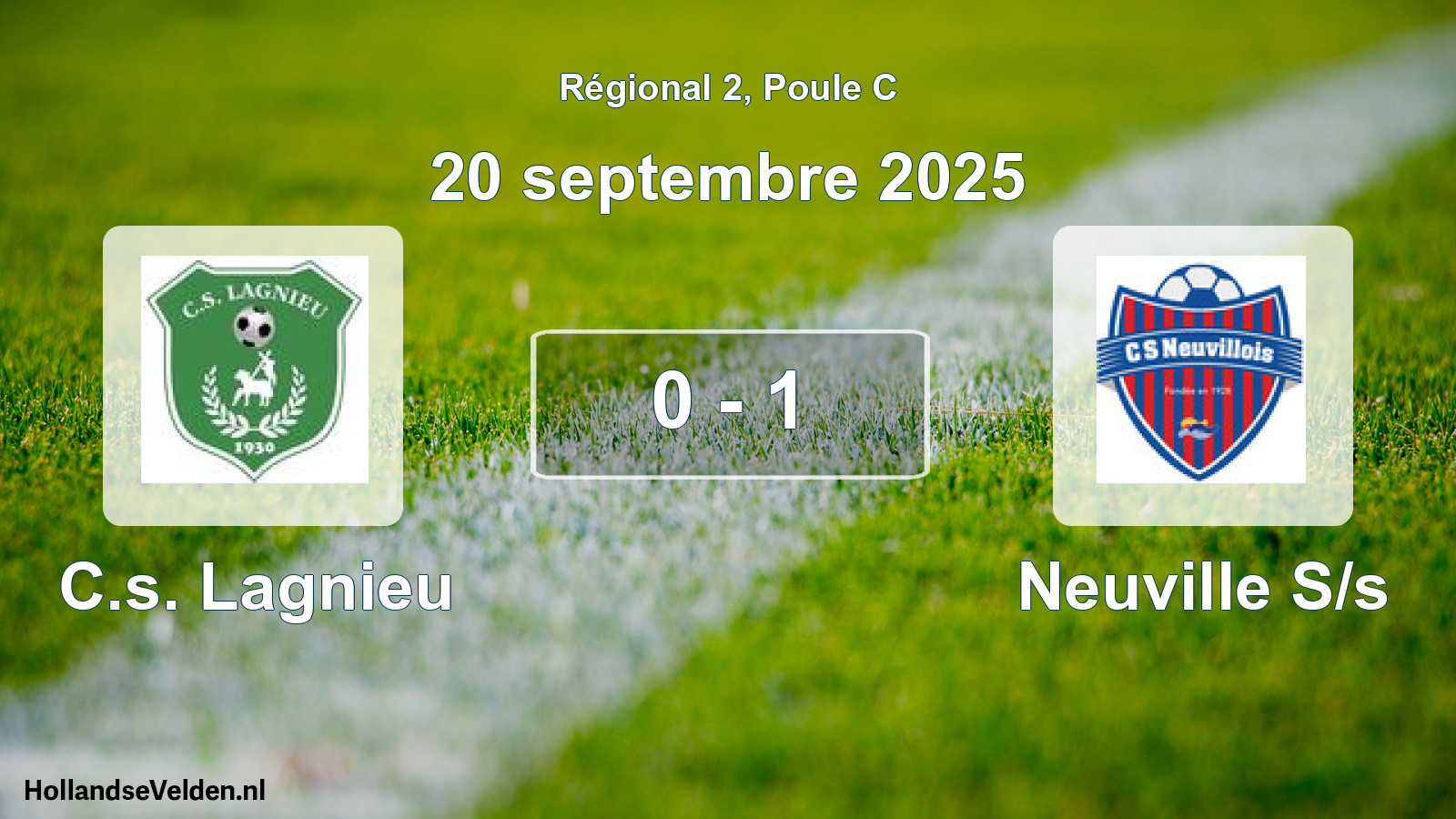 Gespeelde wedstrijd: C.s. Lagnieu - Neuville S/s 0 - 1 (20 septembre 2025)