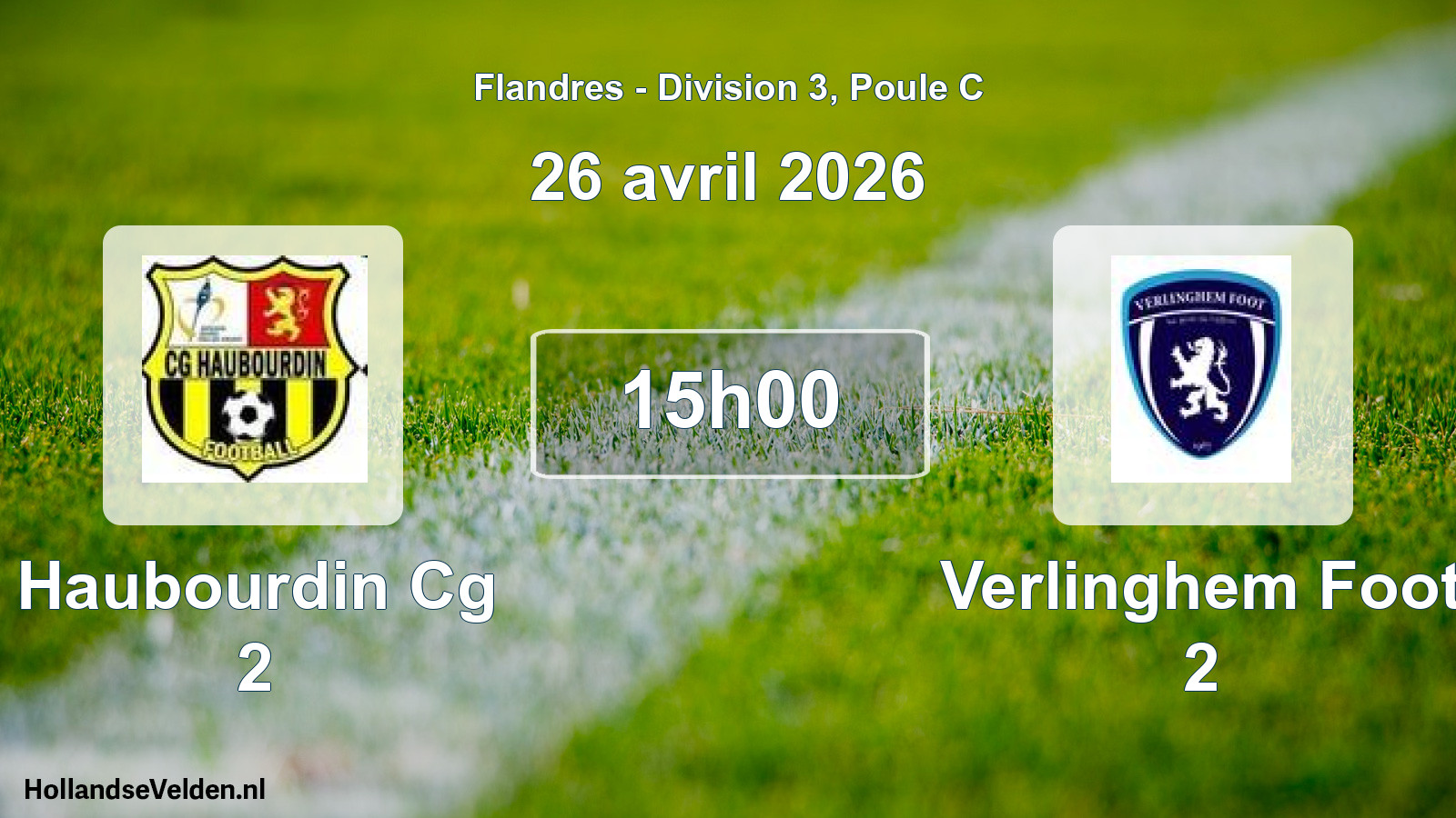 Geplande wedstrijd: Haubourdin Cg 2 - Verlinghem Foot 2 (26 april 2026)