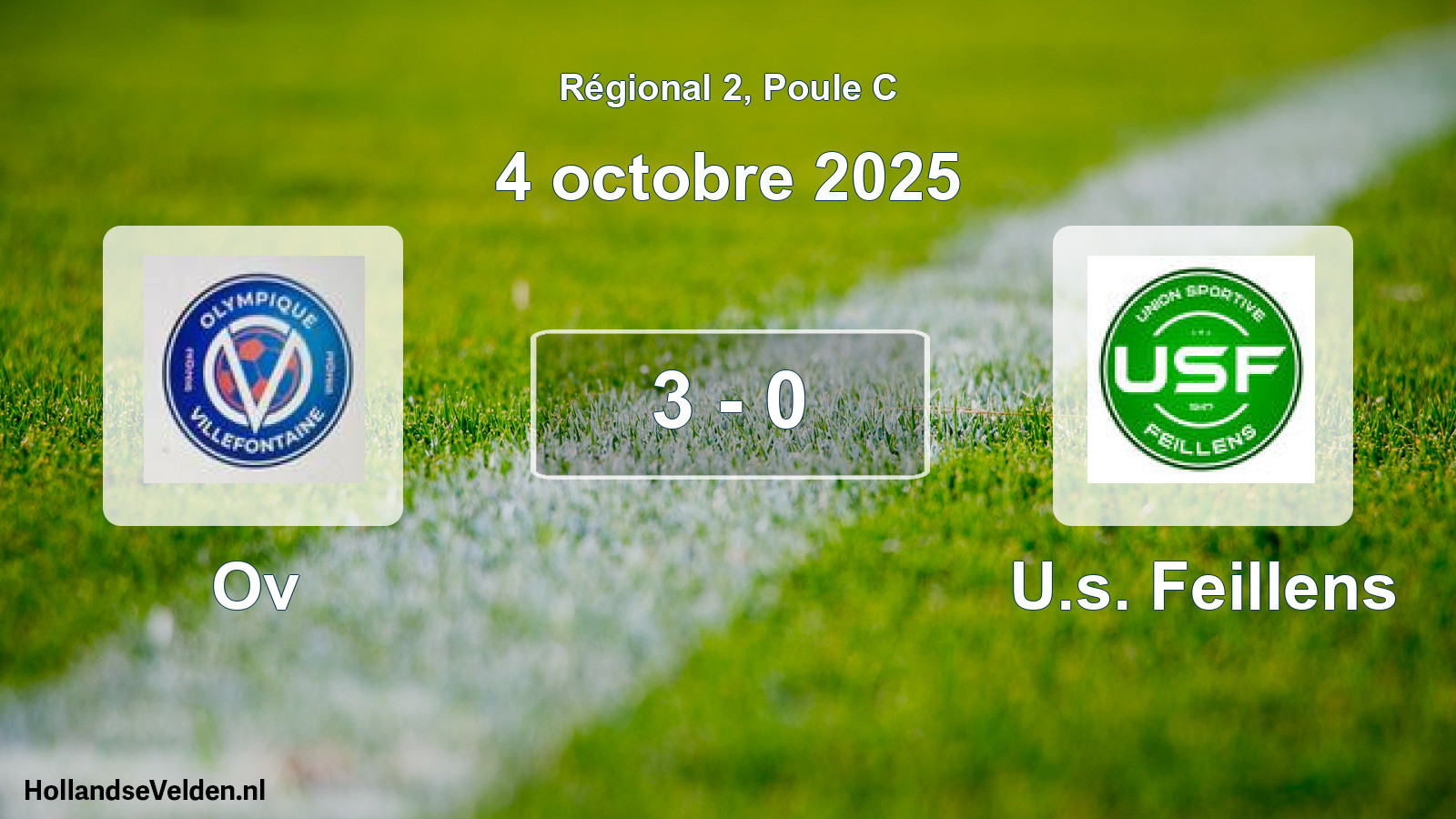 Total number of matches played: Ov - U.s. Feillens 3 - 0 (4 October 2025)