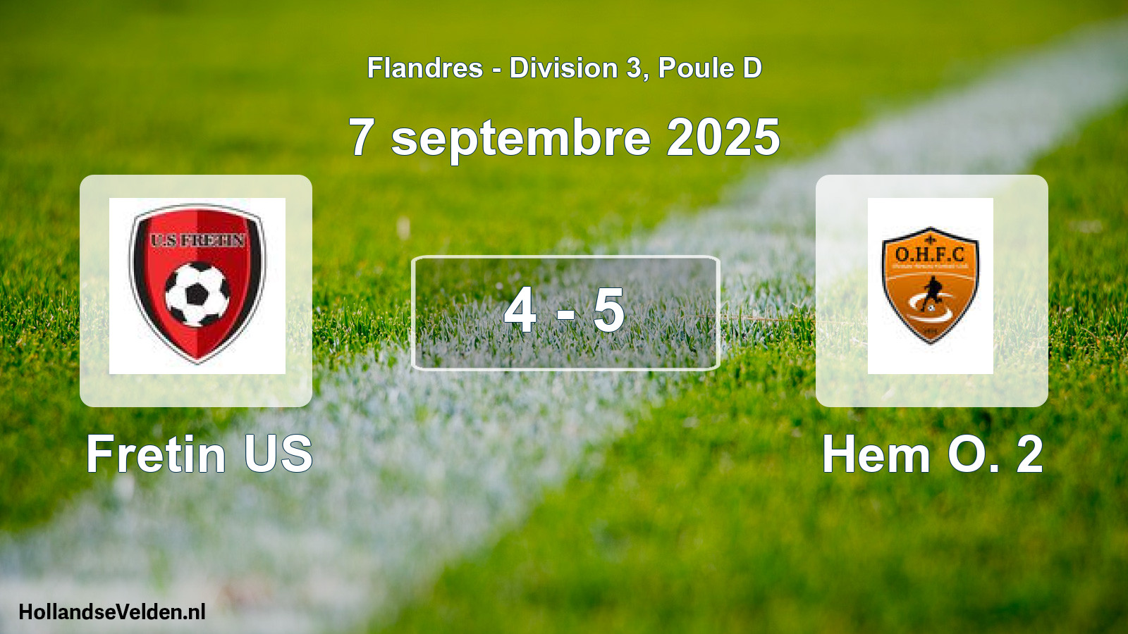 Match joué: Fretin US - Hem O. 2 4 - 5 (7 septembre 2025)
