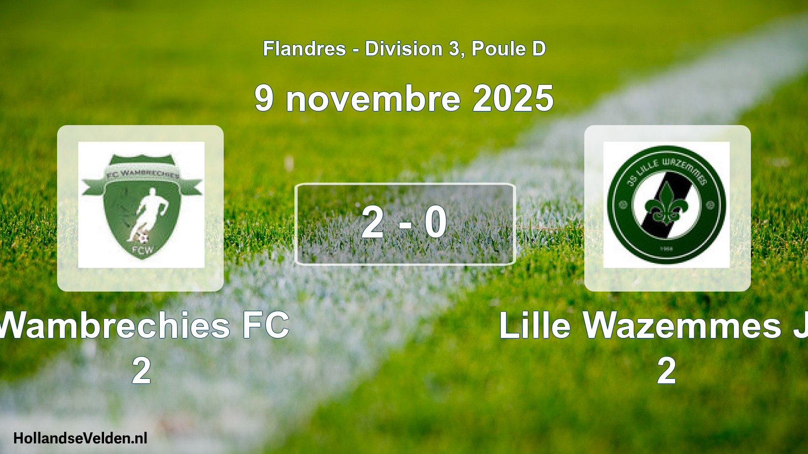 Match joué: Wambrechies FC 2 - Lille Wazemmes JS 2 2 - 0 (9 novembre 2025)