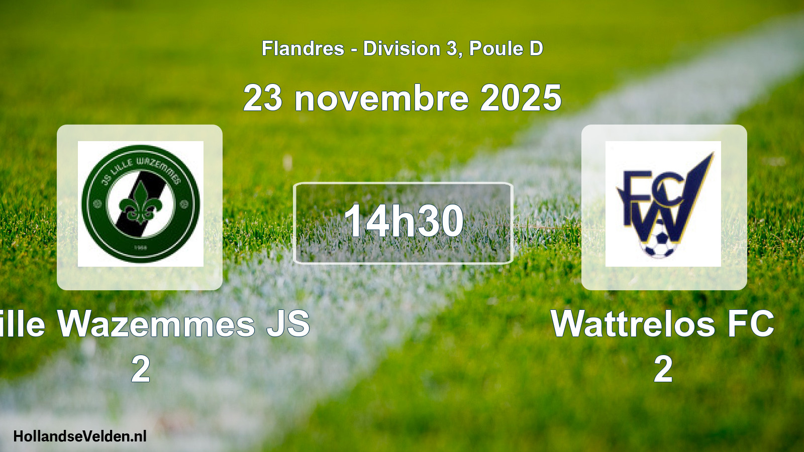 Match programmé: Lille Wazemmes JS 2 - Wattrelos FC 2 (23 novembre 2025)