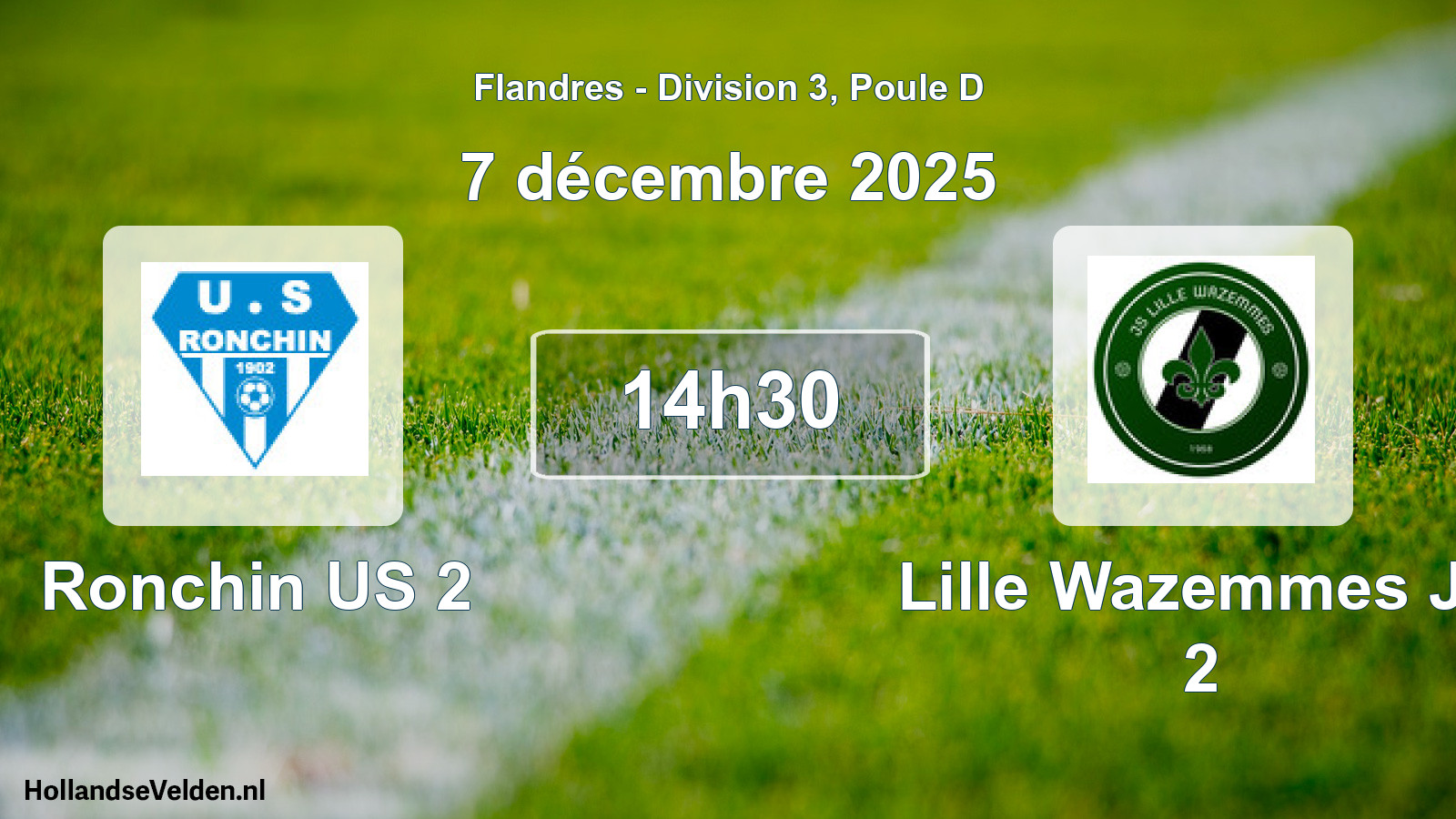 Geplande wedstrijd: Ronchin US 2 - Lille Wazemmes JS 2 (7 december 2025)