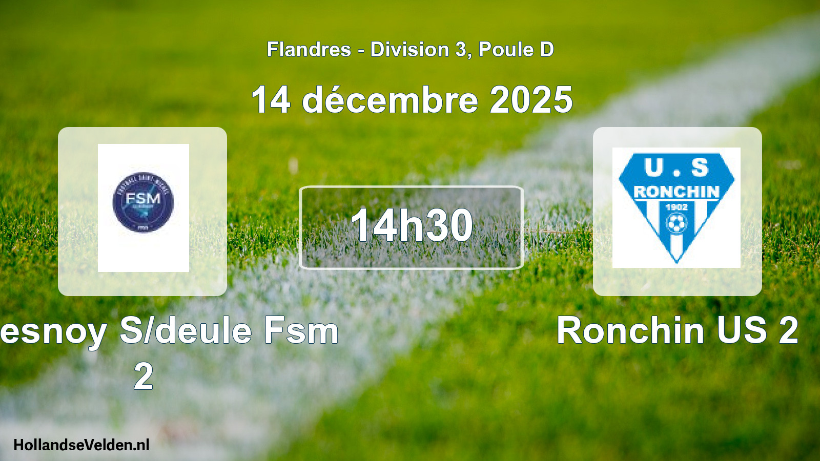 Geplande wedstrijd: Quesnoy S/deule Fsm 2 - Ronchin US 2 (14 december 2025)