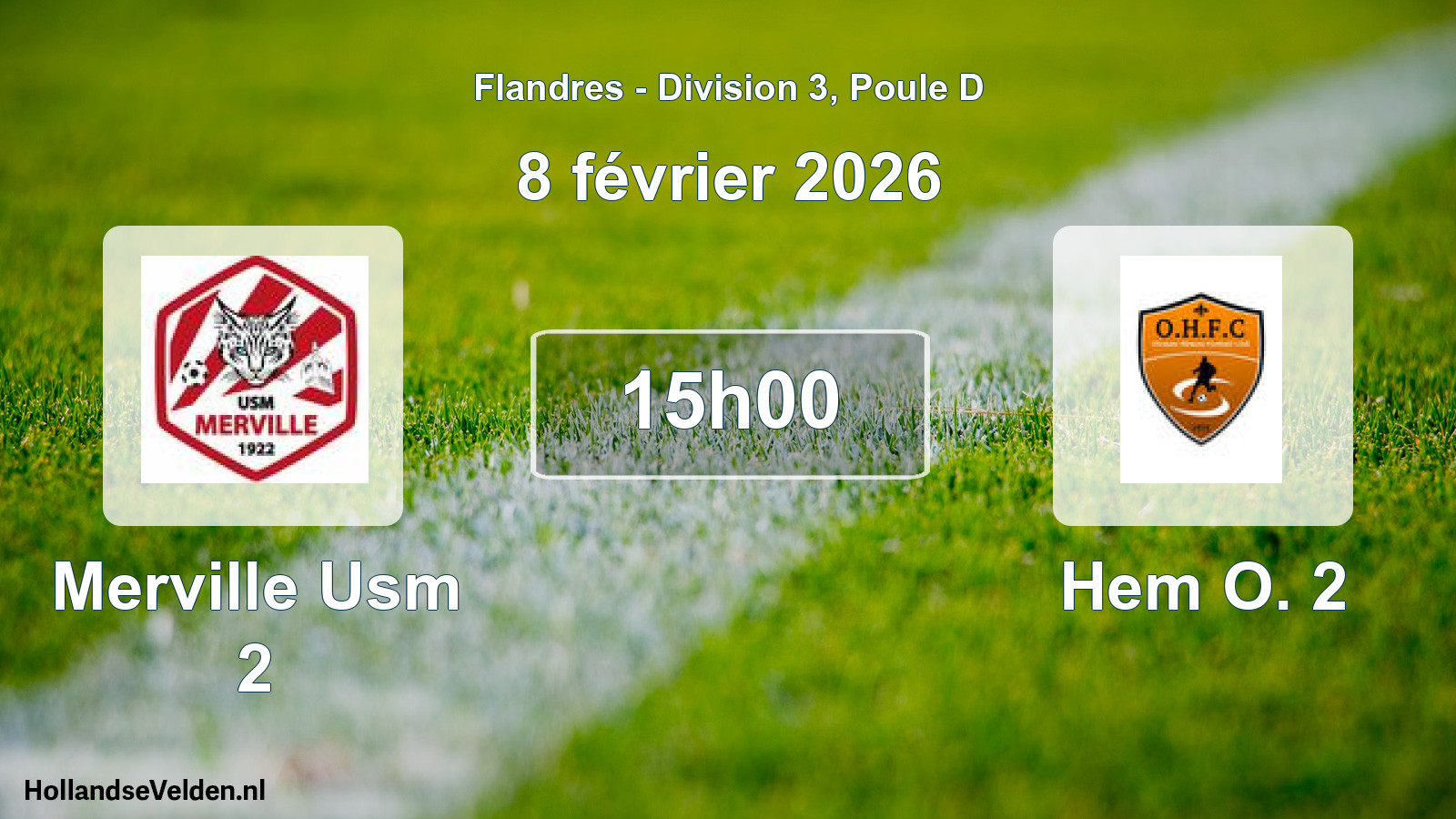 Match programmé: Merville Usm 2 - Hem O. 2 (8 février 2026)