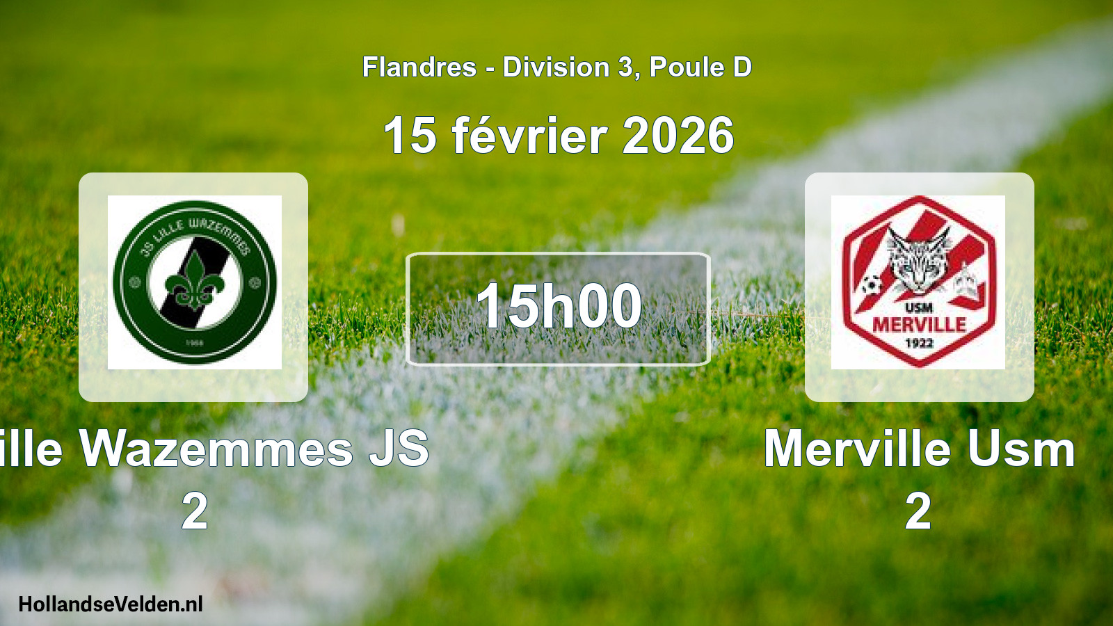 Match programmé: Lille Wazemmes JS 2 - Merville Usm 2 (15 février 2026)