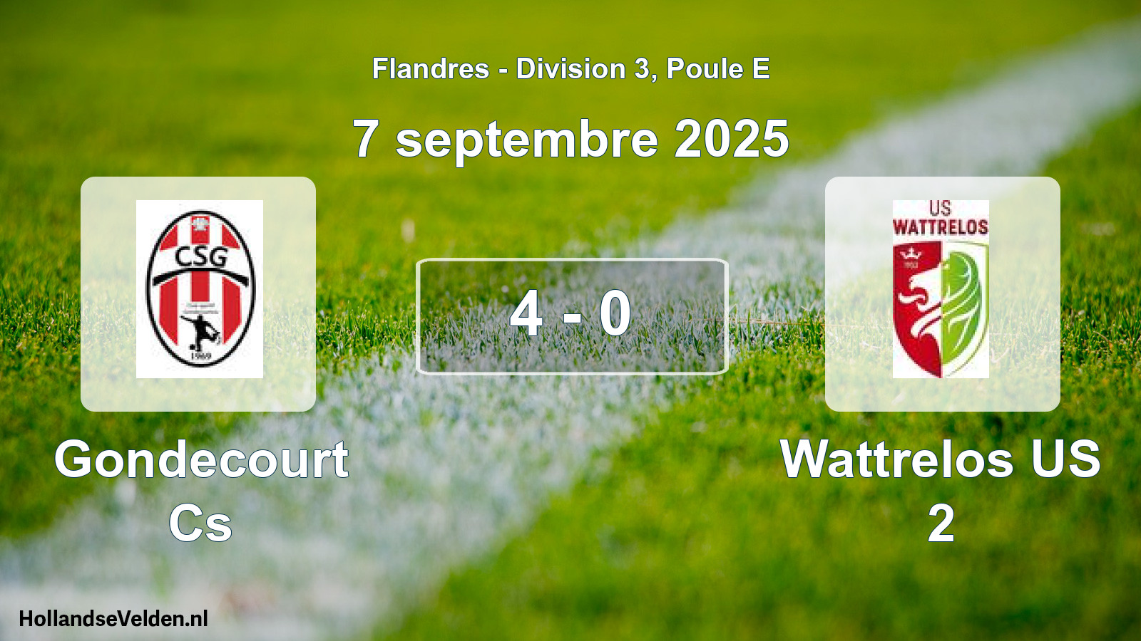 Total number of matches played: Gondecourt Cs - Wattrelos US 2 4 - 0 (7 September 2025)