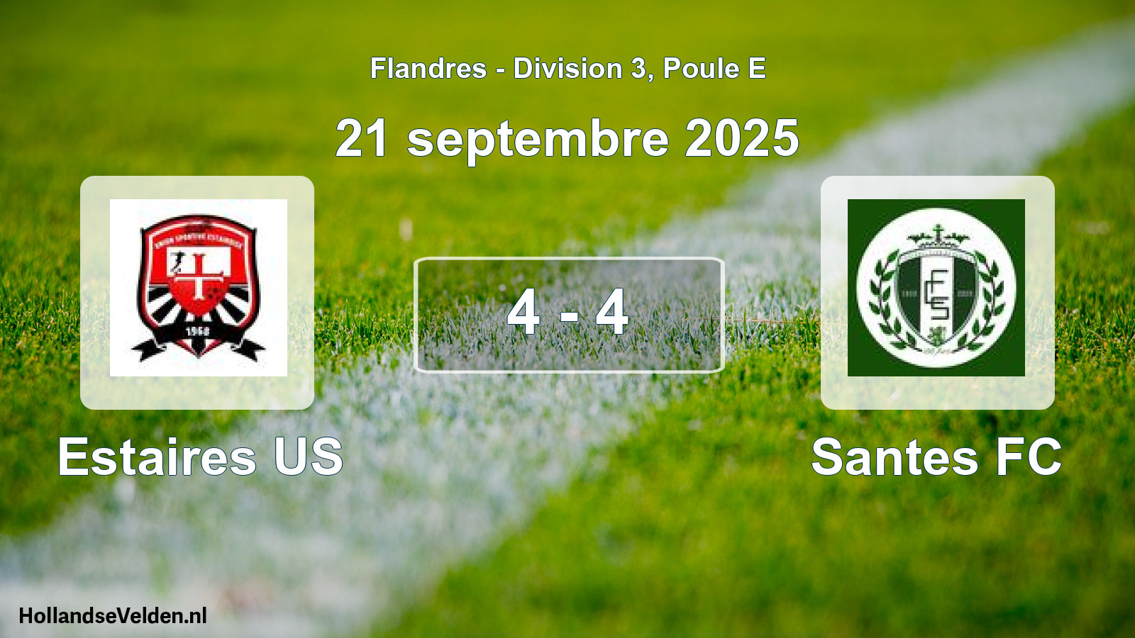 Gespeelde wedstrijd: Estaires US - Santes FC 4 - 4 (21 september 2025)
