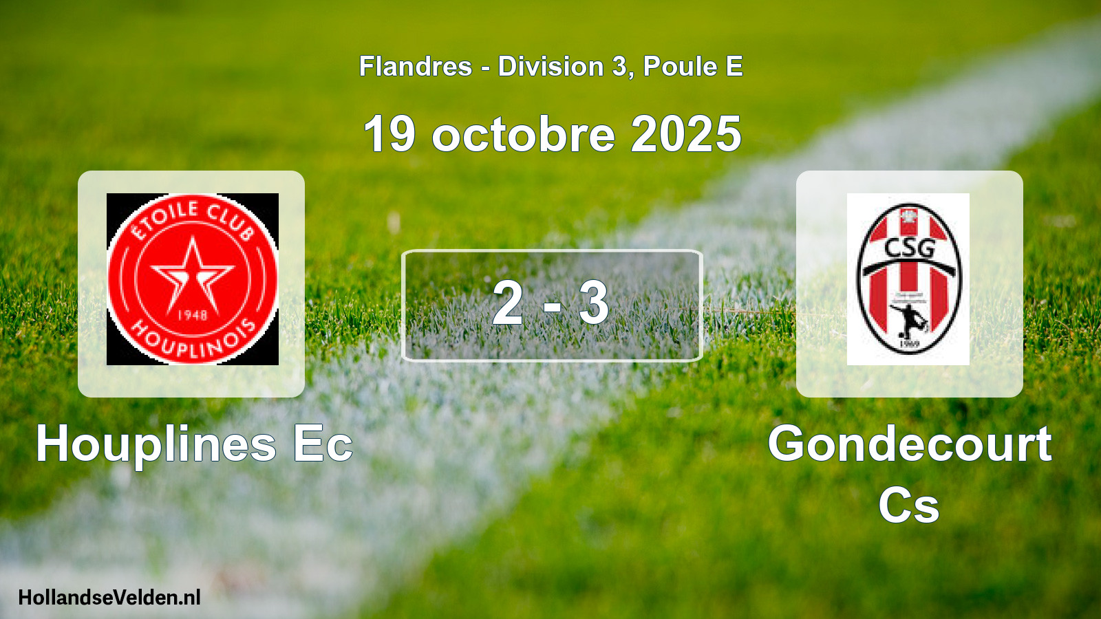 Match joué: Houplines Ec - Gondecourt Cs 2 - 3 (19 octobre 2025)