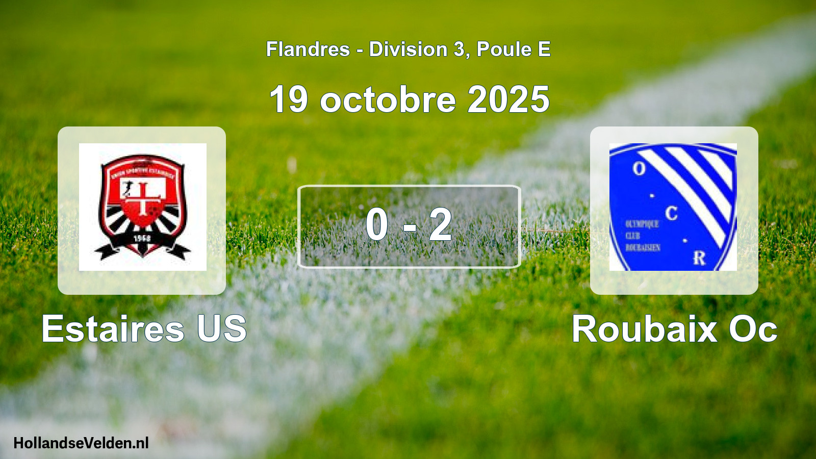 Gespeelde wedstrijd: Estaires US - Roubaix Oc 0 - 2 (19 oktober 2025)