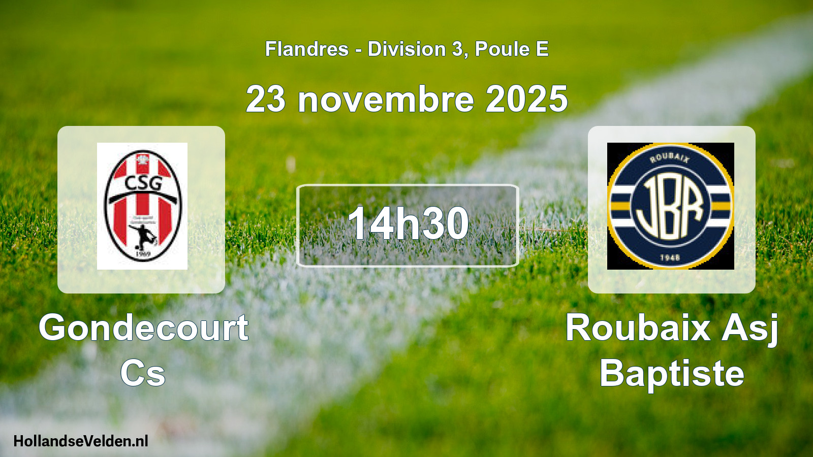 Geplande wedstrijd: Gondecourt Cs - Roubaix Asj Baptiste (23 november 2025)
