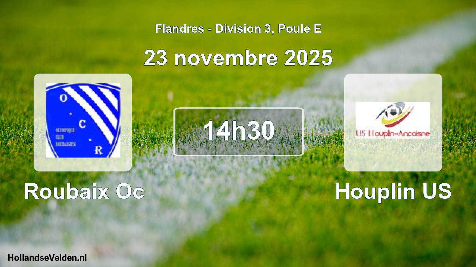 Match programmé: Roubaix Oc - Houplin US (23 novembre 2025)