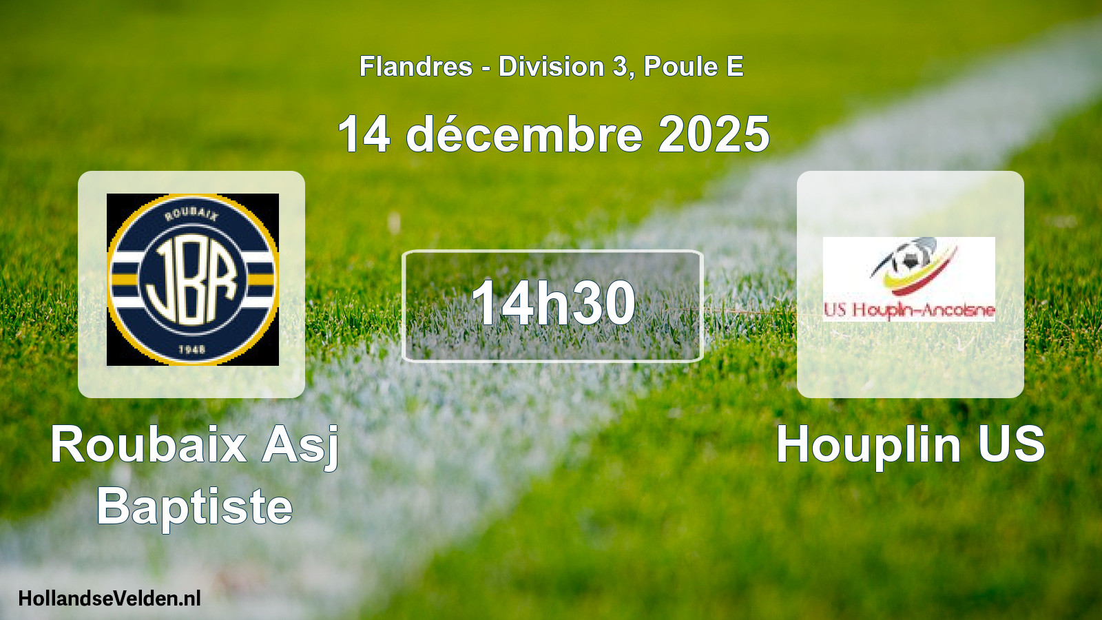 Match programmé: Roubaix Asj Baptiste - Houplin US (14 décembre 2025)