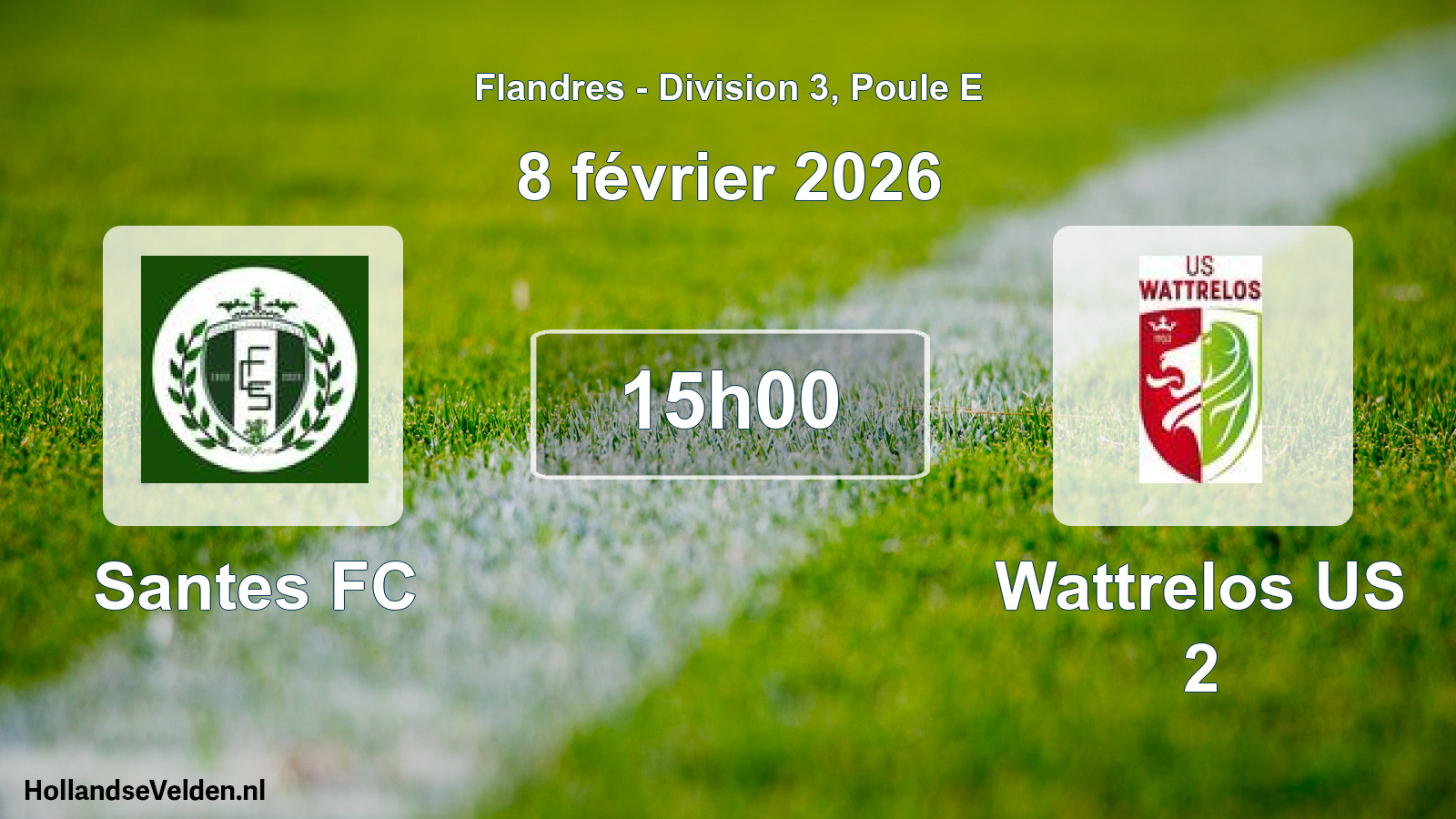 Match programmé: Santes FC - Wattrelos US 2 (8 février 2026)