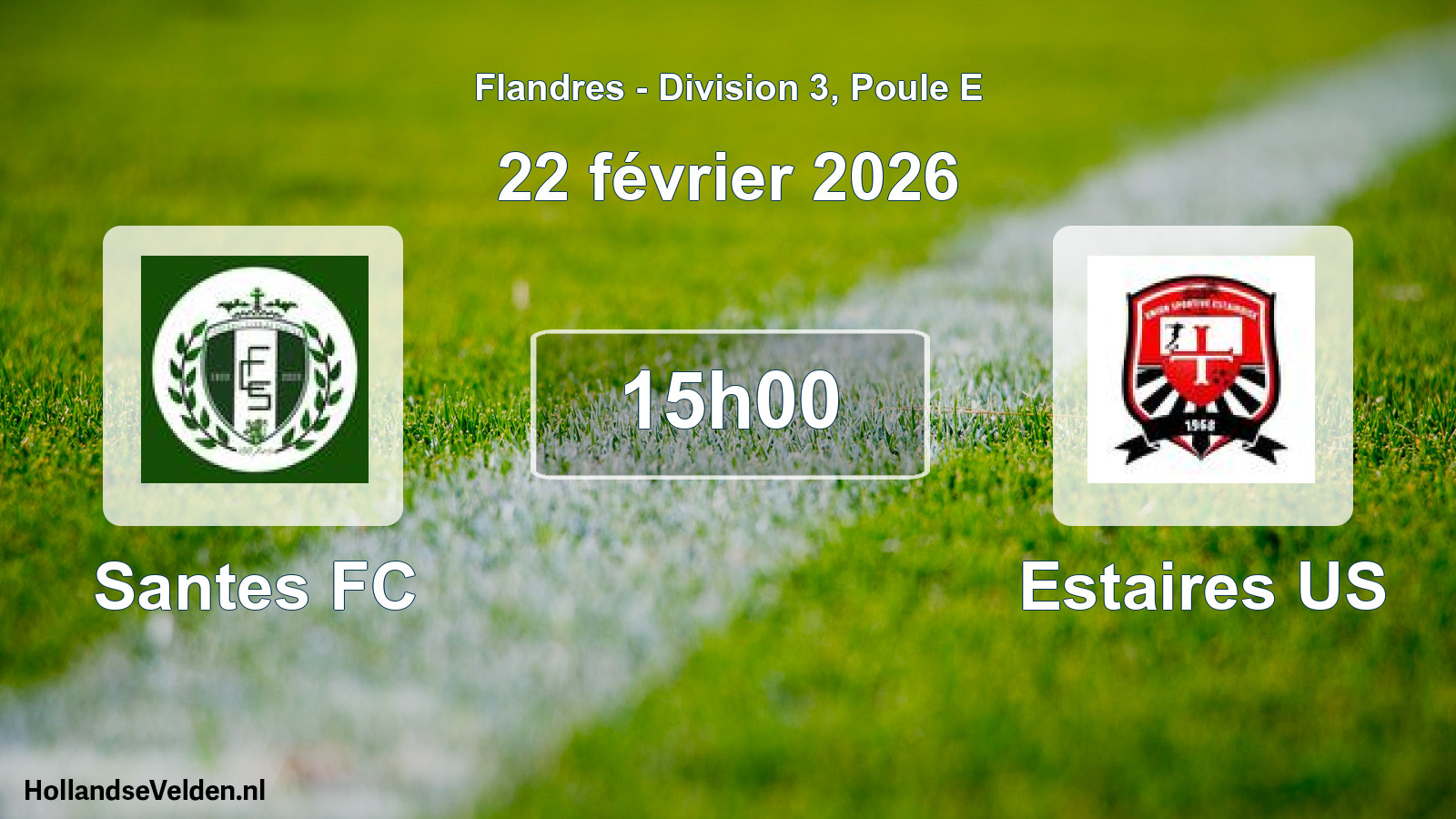 Match programmé: Santes FC - Estaires US (22 février 2026)