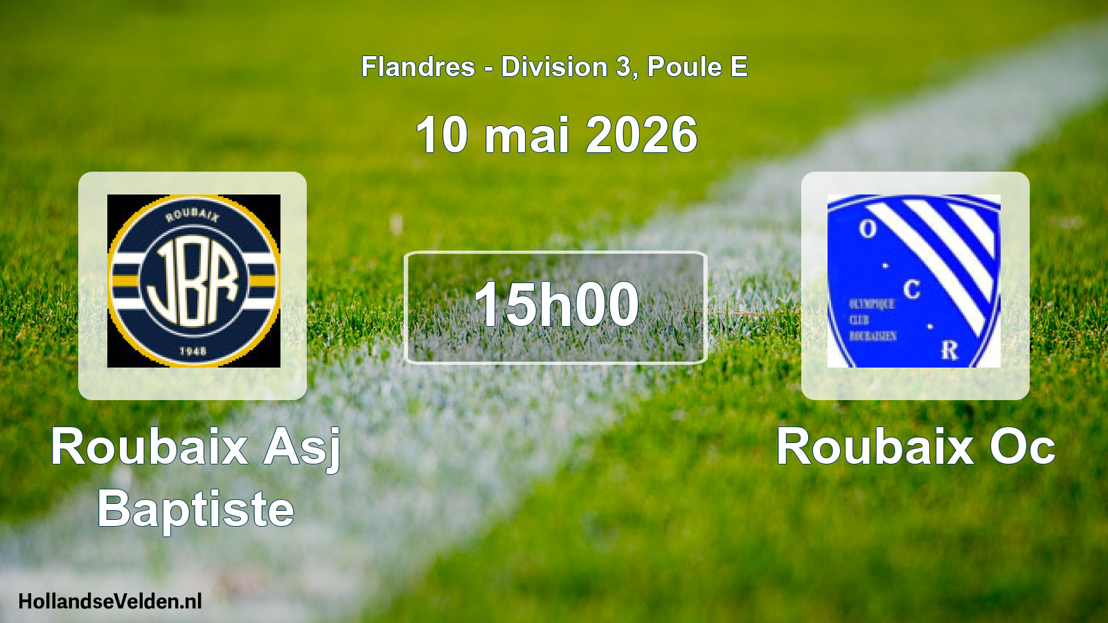Match programmé: Roubaix Asj Baptiste - Roubaix Oc (10 mai 2026)