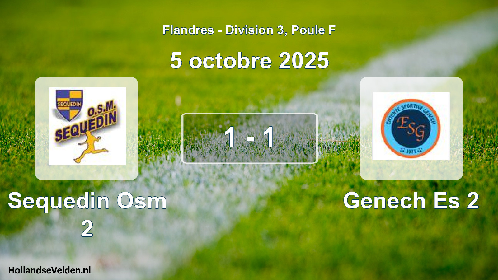 Match joué: Sequedin Osm 2 - Genech Es 2 1 - 1 (5 octobre 2025)