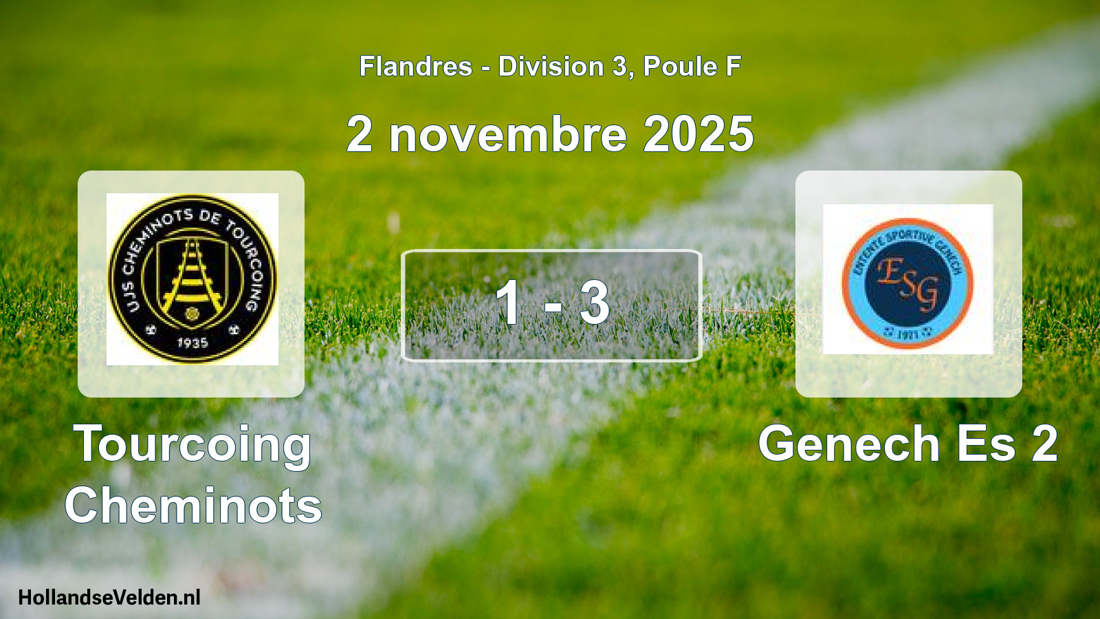 Gespeelde wedstrijd: Tourcoing Cheminots - Genech Es 2 1 - 3 (2 november 2025)