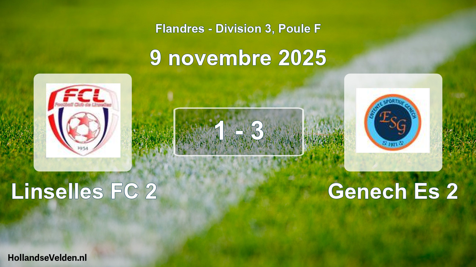 Total number of matches played: Linselles FC 2 - Genech Es 2 1 - 3 (9 November 2025)