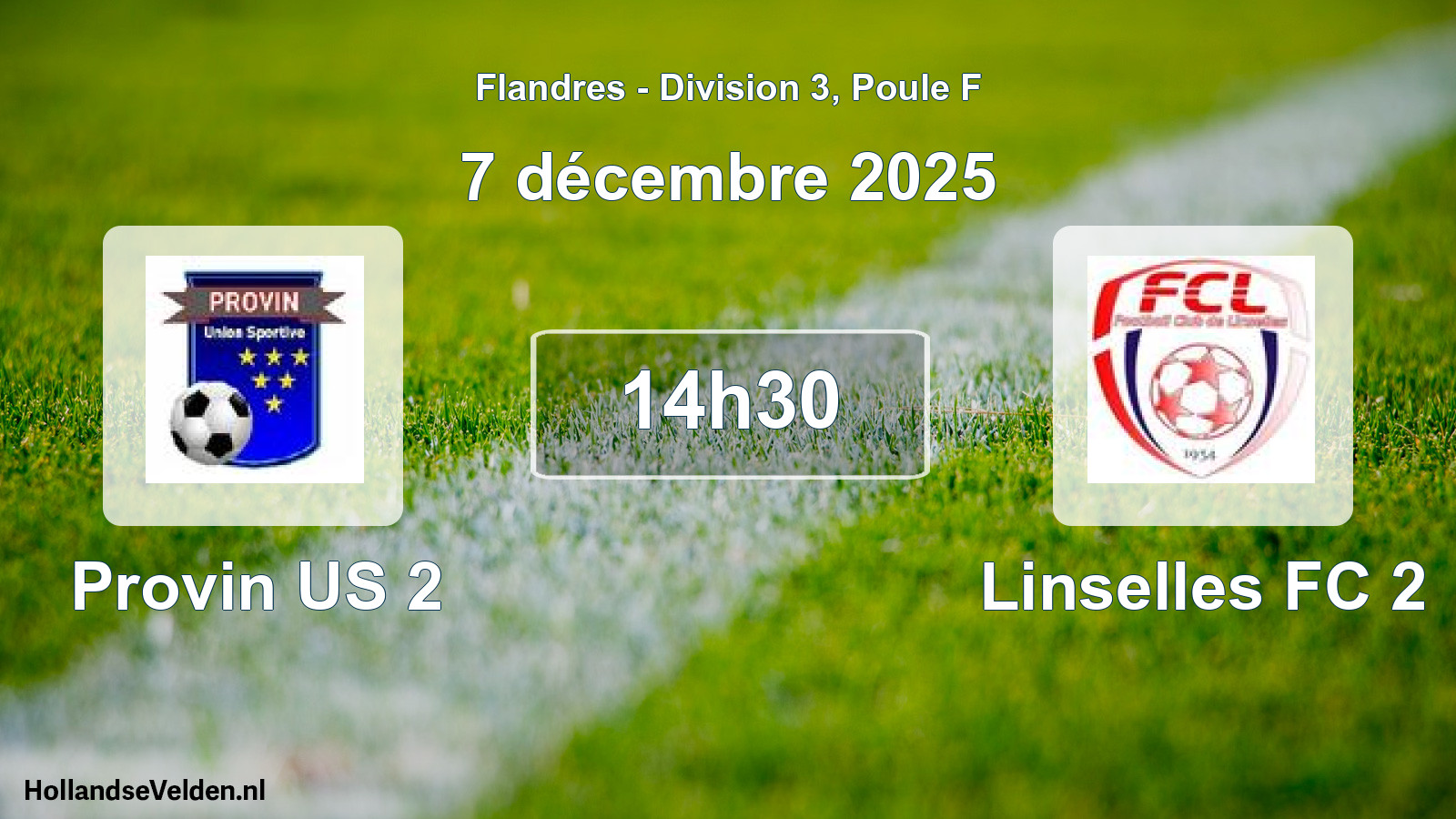Match programmé: Provin US 2 - Linselles FC 2 (7 décembre 2025)