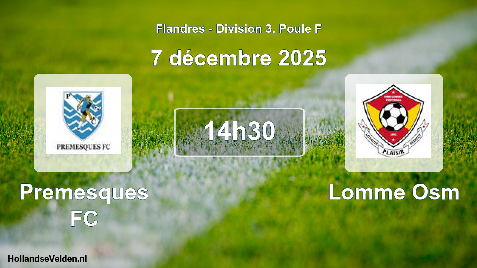 Match programmé: Premesques FC - Lomme Osm (7 décembre 2025)