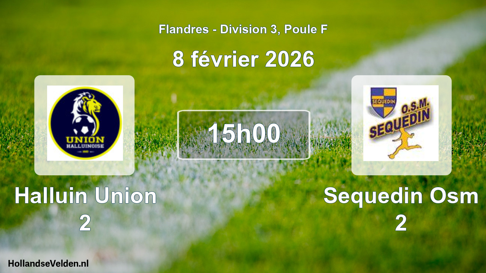 Match programmé: Halluin Union 2 - Sequedin Osm 2 (8 février 2026)