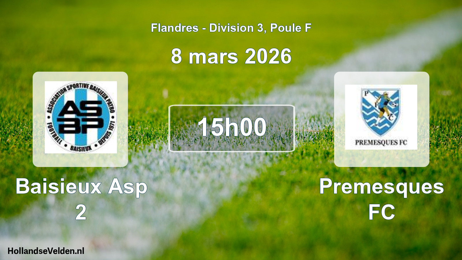 Match programmé: Baisieux Asp 2 - Premesques FC (8 mars 2026)